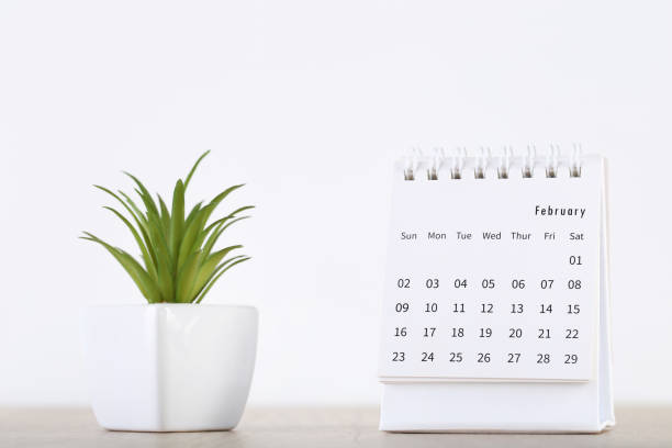 istock Calendar page with green plant on white background 1278971077