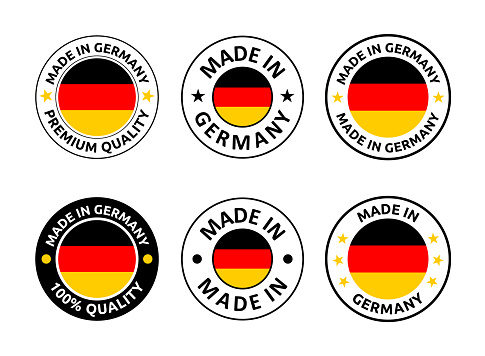 made in Germany icon set, German product labels