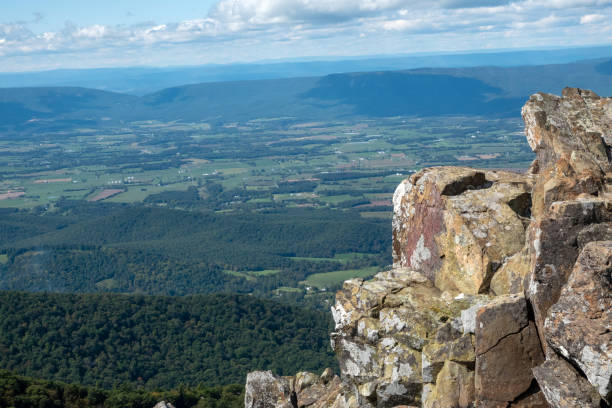 scenic view from the shenandoah national park - shenandoah national park imagens e fotografias de stock