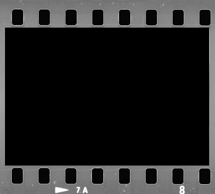 Vintage 35mm filmstrip on a white background