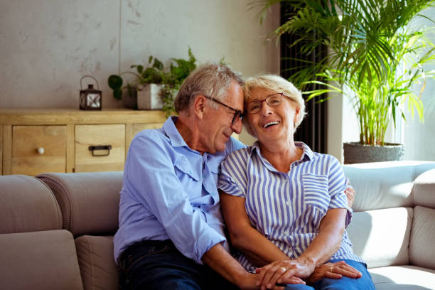 istock Happy senior couple at home 1278975768