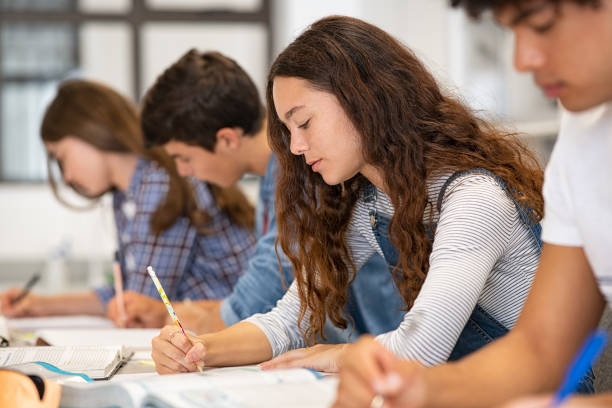 istock Concentrated girl studying at college 1278976630