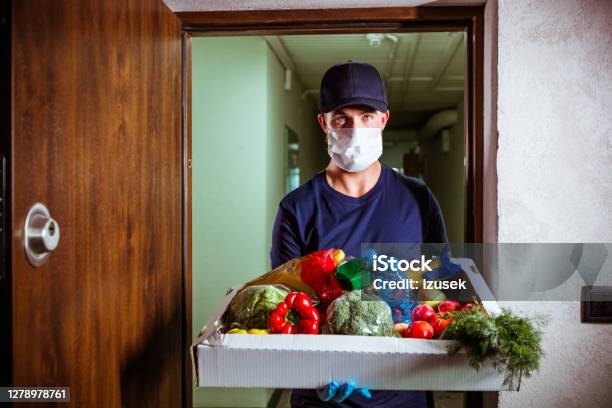 Groceries Home Delivery Stock Photo - Download Image Now - A Helping Hand, Adult, Adults Only