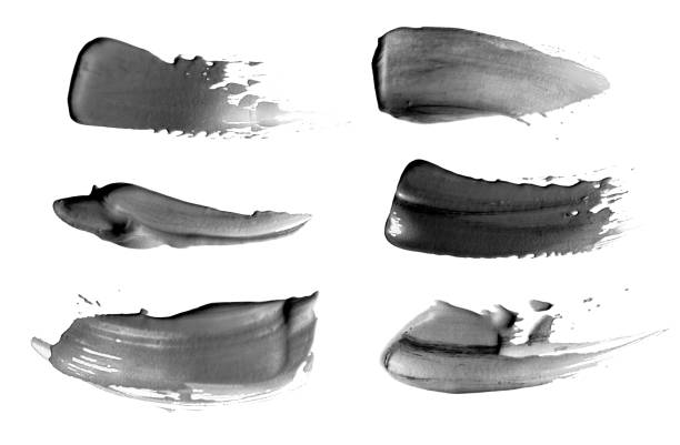 istock Abstract acrylic black and white brush stroke. Isolated on white. Collection. 1278982351