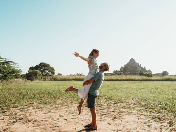 istock Couple having fun in Bagan, Myanmar 1278983048