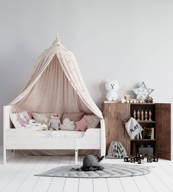 istock Interior kids room wallpaper mockup 1278984585