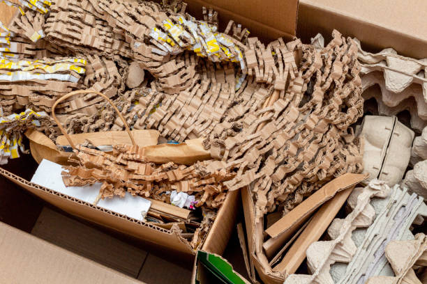 istock shredded, cut paper, carton for recycling inside a cardboard box. Ecology background. 1278984721