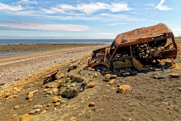 istock Wrecked old car - Durham Heritage Coast 1278986562