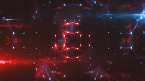 istock Abstract plexus structure of many glowing lines and particles. Connection concept. Creative technological background with digital composition and optical flares. 3d rendering 1278987839