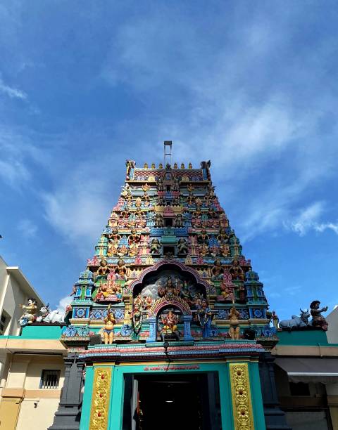 istock Beautiful temple facade divided by sunlight 1278989052