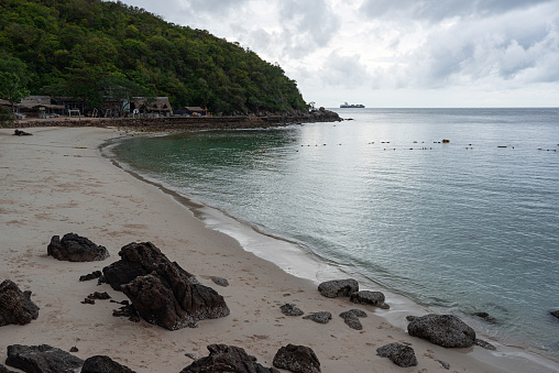 Empty beach and resort on Koh Larn island in Pattaya