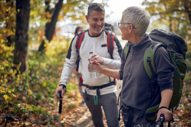 istock Senior couple hiking; Active retirment concept 1278990788