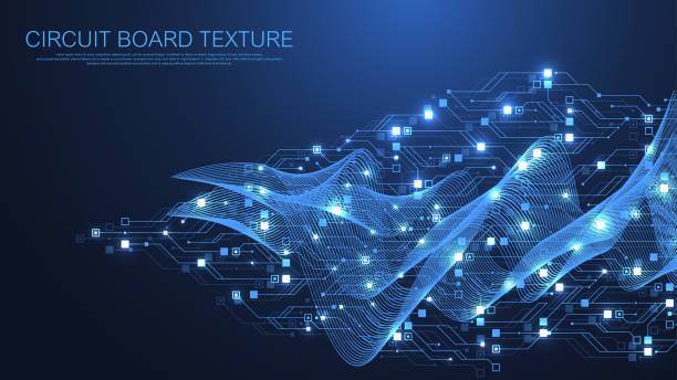 Technology abstract circuit board texture background. High-tech futuristic circuit board banner wallpaper. Digital data. Engineering electronic motherboard. Minimal array Big Data Vector illustration Technology abstract circuit board texture background. High-tech futuristic circuit board banner wallpaper. Digital data. Engineering electronic motherboard. Minimal array Big Data. Vector illustration hightech stock illustrations