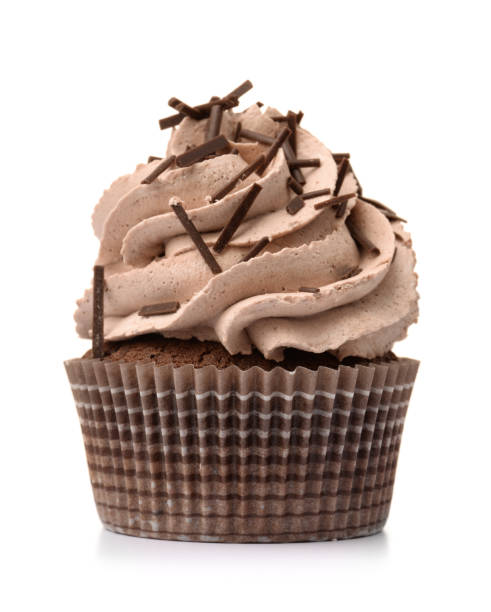 chocolate cupcake - chocolate white chocolate chocolate chip white imagens e fotografias de stock