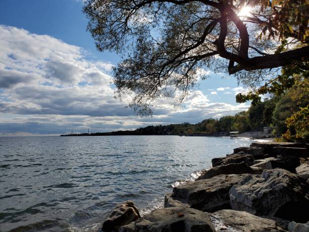 istock Blue Sky and Clouds over the Lake. 1278994616