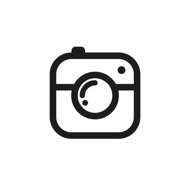 카메라 아이콘 간단한 스타일 흰색 배경에 격리 벡터 그림입니다. - instagram stock illustrations