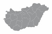 Hungary counties map