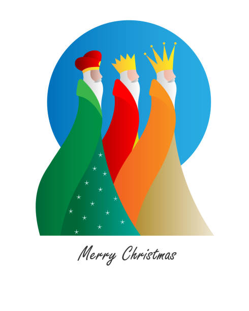 ilustrações de stock, clip art, desenhos animados e ícones de card of the three wise men. isolated vector - christmas gift christianity isolated objects
