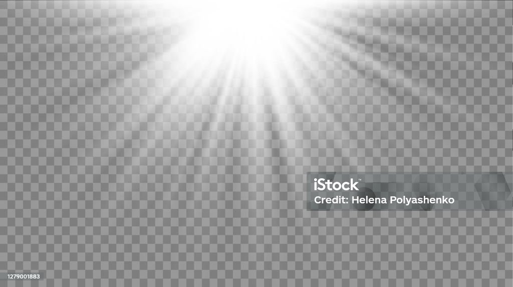 Round White Rays Horizontal White Rays Stock Illustration - Download Image Now - Solar ...