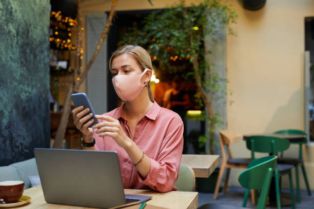 istock Woman in cafe during pandemic 1279002955
