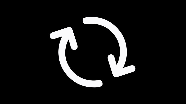 Simple Recycle icon animation. Refresh button. Alpha channel, 4K