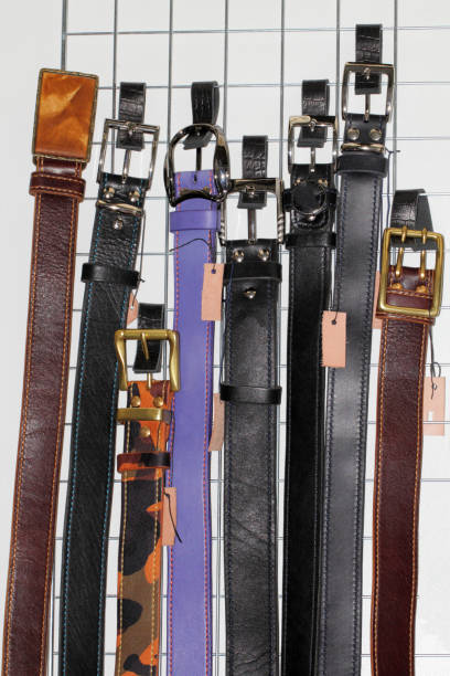istock Men's leather belts handmade in different colors. 1279009724