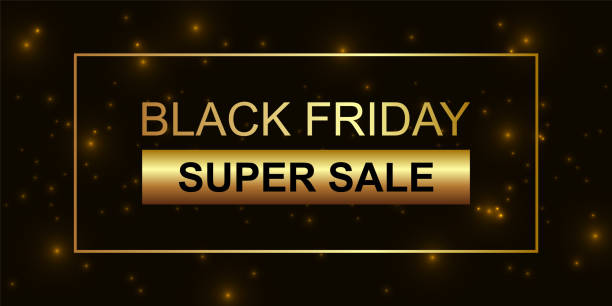 istock Black friday super sale black and dark gold banner template. 1279011273