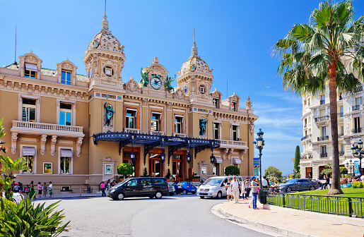 Monte Carlo, Monaco - June 14, 2012: Casino.\n The Monte Carlo casino is a gem of European architecture. In addition to the casino, the building houses an Opera house where world celebrities perform, a club and three restaurants. The casino opened in 1863 by the Architect: Charles Garnier. Architectural style: Renaissance, Napoleon II style.