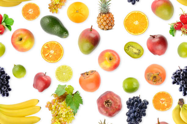 istock Seamless pattern of fresh vegetables and fruits 1279016334