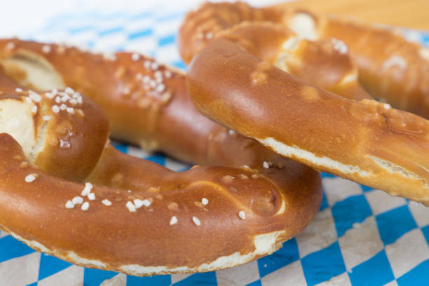 istock two pretzels with salt on a napkin 1279021143