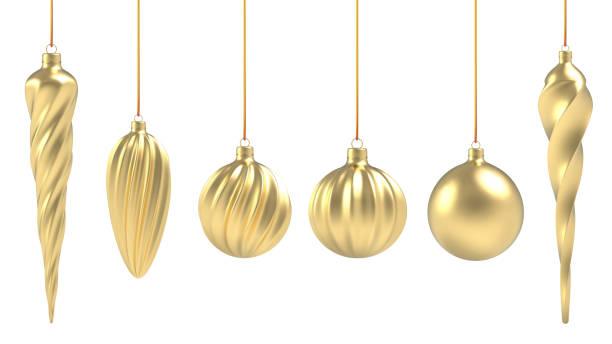 istock Christmas ball in realistic style on white background. Gold vertical spiral. Vector illustration. 1279021233