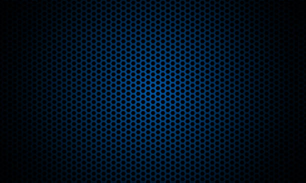 illustrations, cliparts, dessins animés et icônes de fond bleu foncé. texture foncée en fibre de carbone hexagonale. fond en acier de texture de métal de nid d’abeille bleu de marine. - carbon fibre