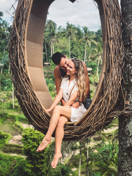 istock Loving caucasian couple exploring Bali attractions 1279024409