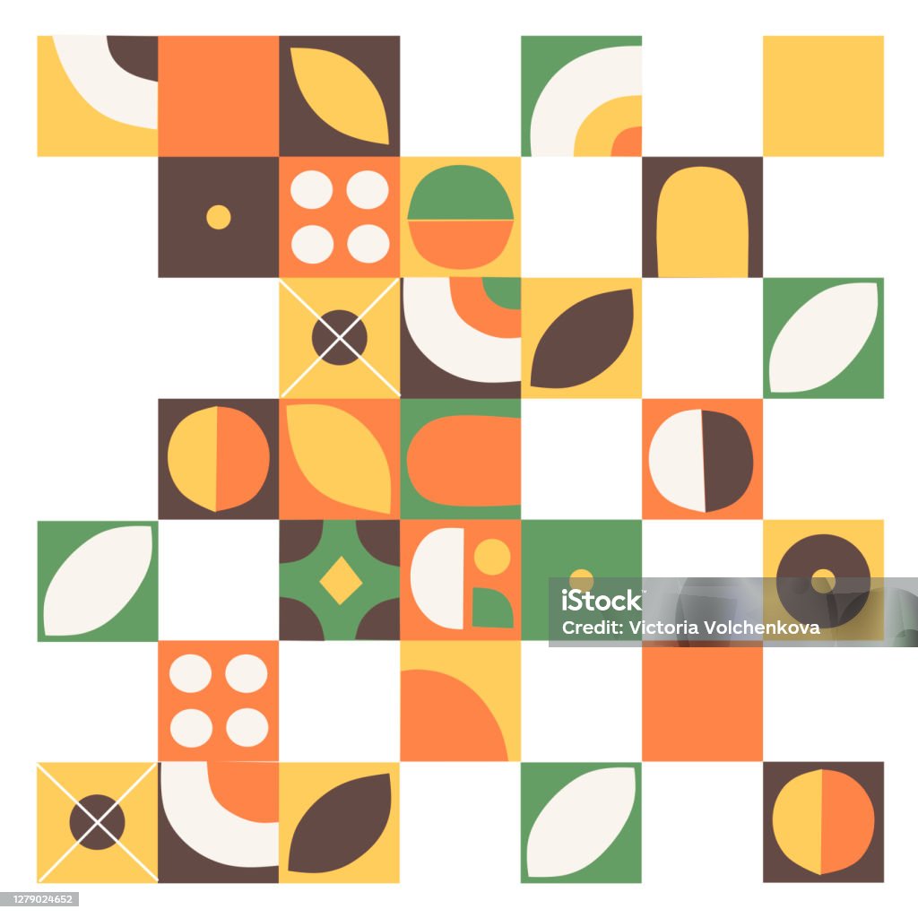 Flat Square Pattern Flat Pattern Squares Background Flat Vector Illustration Retro Funky ...
