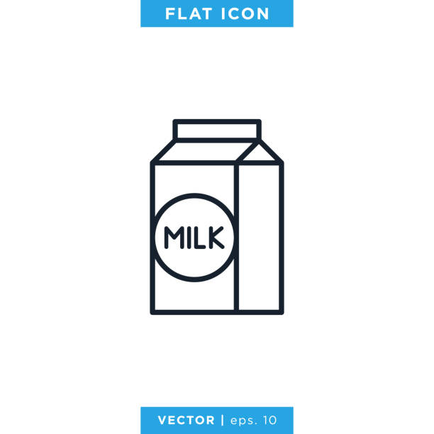 Milk Icon Vector Stock Illustration Design Template. Editable Stroke Milk Icon Vector Stock Illustration Design Template. Editable Stroke. Vector eps 10. milk carton stock illustrations