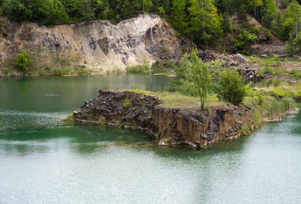 istock Basalt Pillars Geological Reserve and lake, Ukraine 1279027876