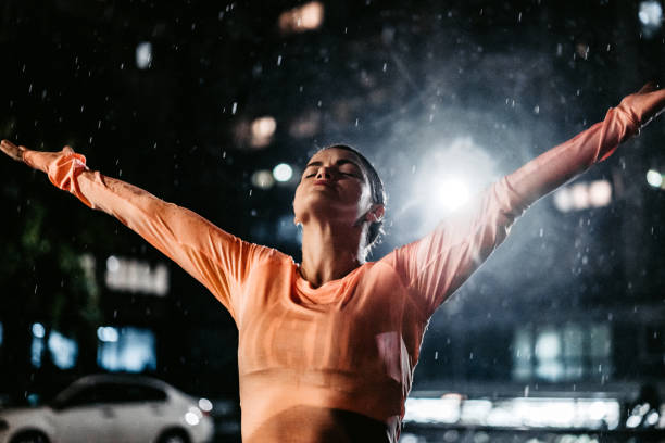 istock Enjoying in the summer rain 1279032448