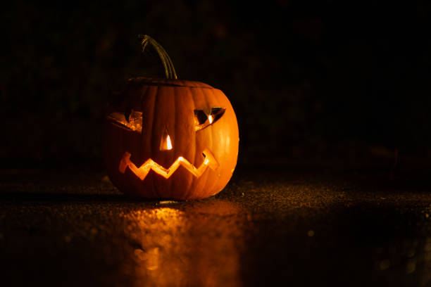 istock Halloween pumpkin in the dark 1279036934