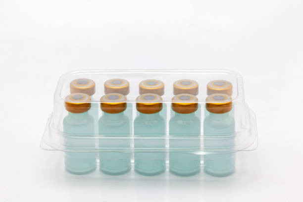 istock Ten vaccine bottles inside closed translucent plastic box 1279036982