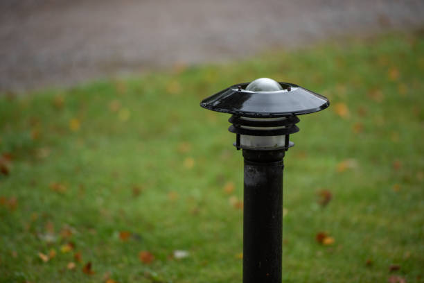istock A black metal lamp post by a field 1279038089