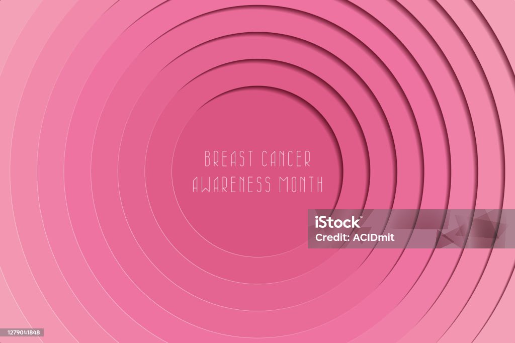 Papel rosa cortar fondo realista para la concienciación del cáncer de mama ilustraciones del mes de concienciación, banners, carteles, etc. - arte vectorial de Cáncer - Tumor libre de derechos