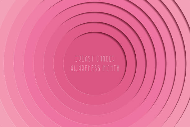 ilustrações, clipart, desenhos animados e ícones de papel rosa cortou fundo realista para ilustrações do mês de conscientização do câncer de mama, banners, cartazes, etc. - breast cancer