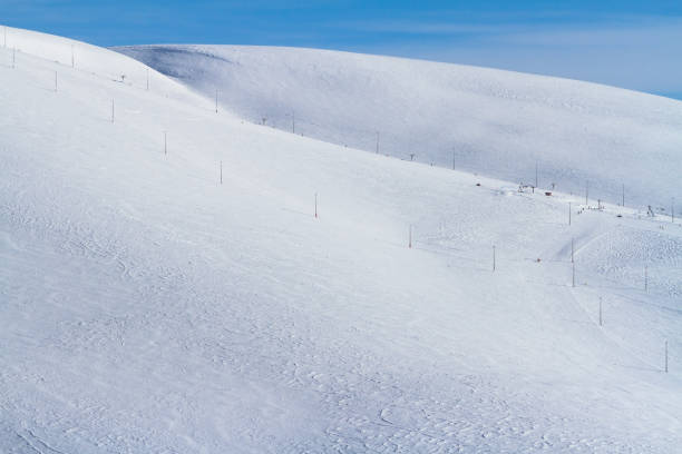 istock Ski slope in Khibiny mountains general plan, winter background 1279042721