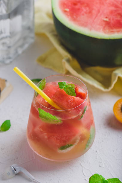 istock Fresh watermelon cocktail with gin and sparkling water 1279048657