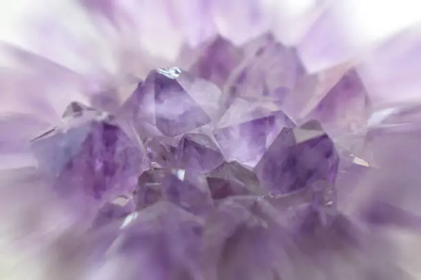 Gorgeous Amethyst Gemstone Close Up With Zoom Burst Effect