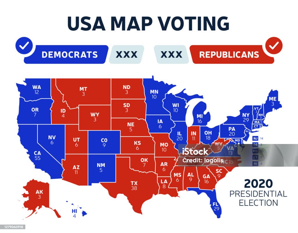 Elezioni Negli Stati Uniti D'america Del 2024 Mappa Mappa Dei Risultati Delle Elezioni Presidenziali Usa Voto Sulla Mappa