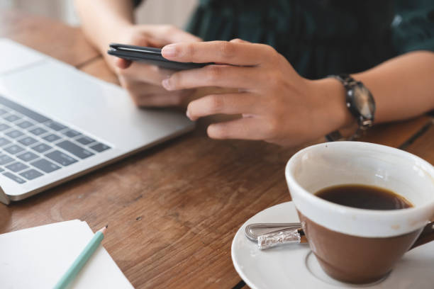 istock Close up of woman using mobile phone. 1279062251