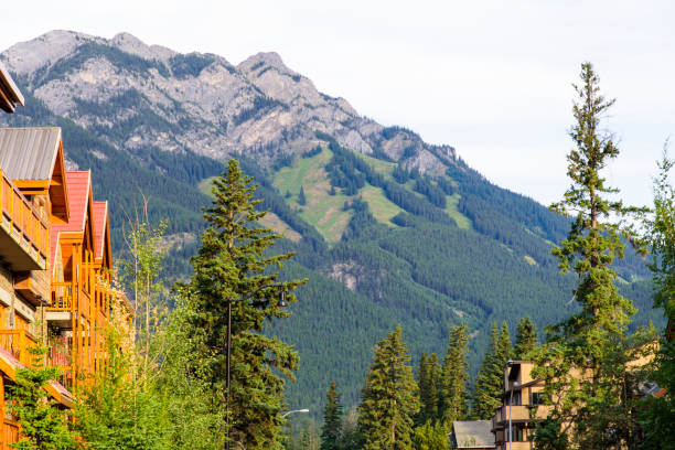istock Sight at the Rocky Mountains from Banff city 1279063145