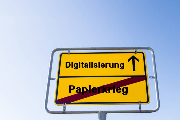 istock Sign Digitalization Paperwork german 