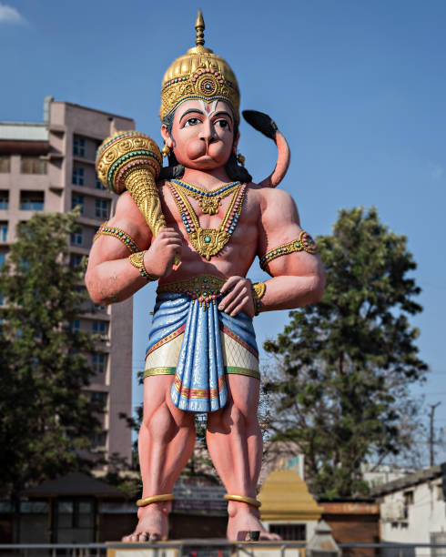 푸네 인도 포프리에 있는 약 30피트 높이의 힌두 신 하누만 동상. - hanuman 뉴스 사진 이미지